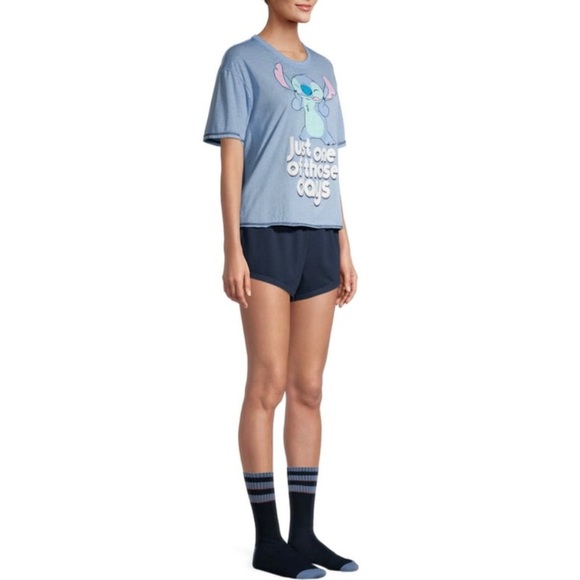 Disney Stitch 3pc Cute Cartoon Sleepwear Pajama Set Size Large 12-14 - Picture 2 of 10